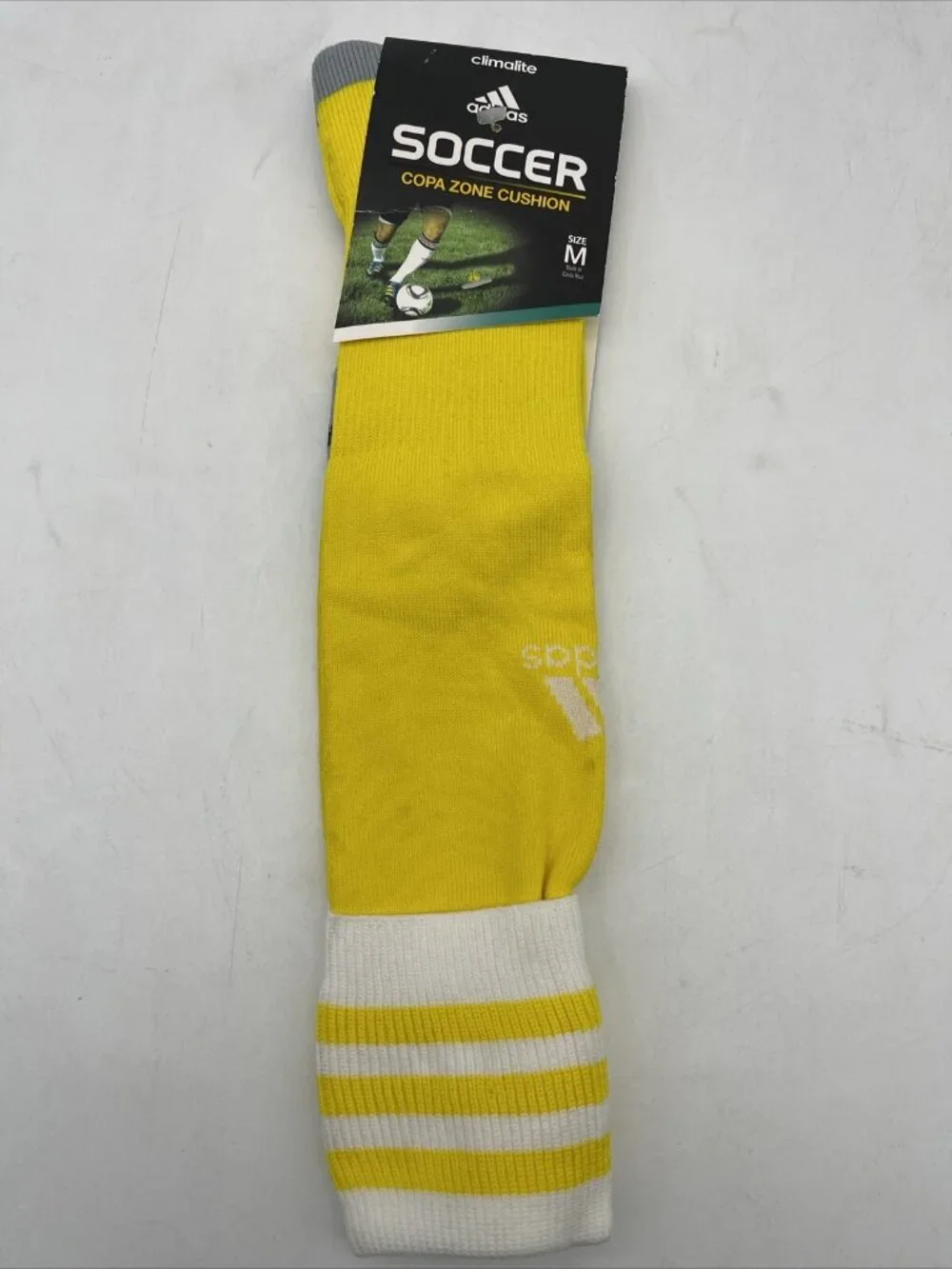adidas Copa Zone Cushion II Soccer Sock (1-Pair), Sun/White, Men/Kid M 5-8.5